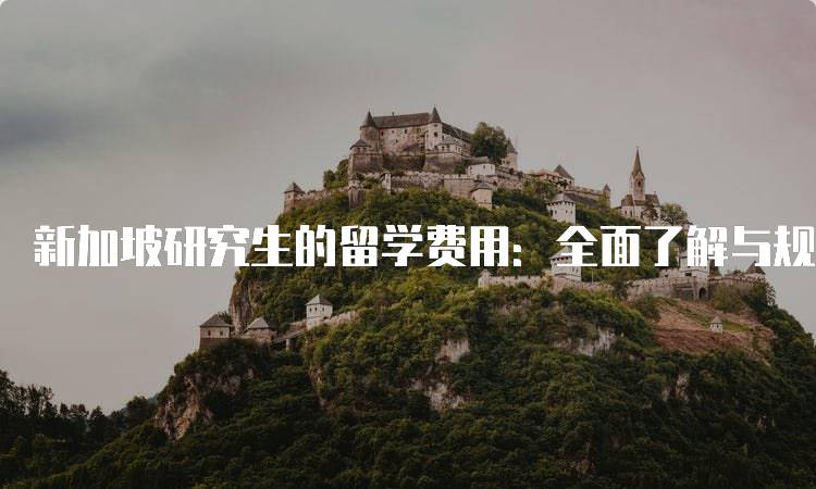 新加坡研究生的留学费用：全面了解与规划-妙务留学网